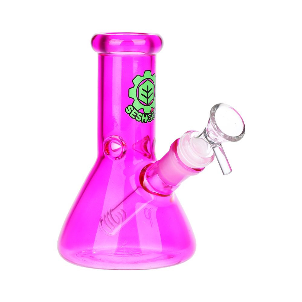 SeshGear Shorty Beaker Color Glass Water Pipe | 5.75" | 14mm F