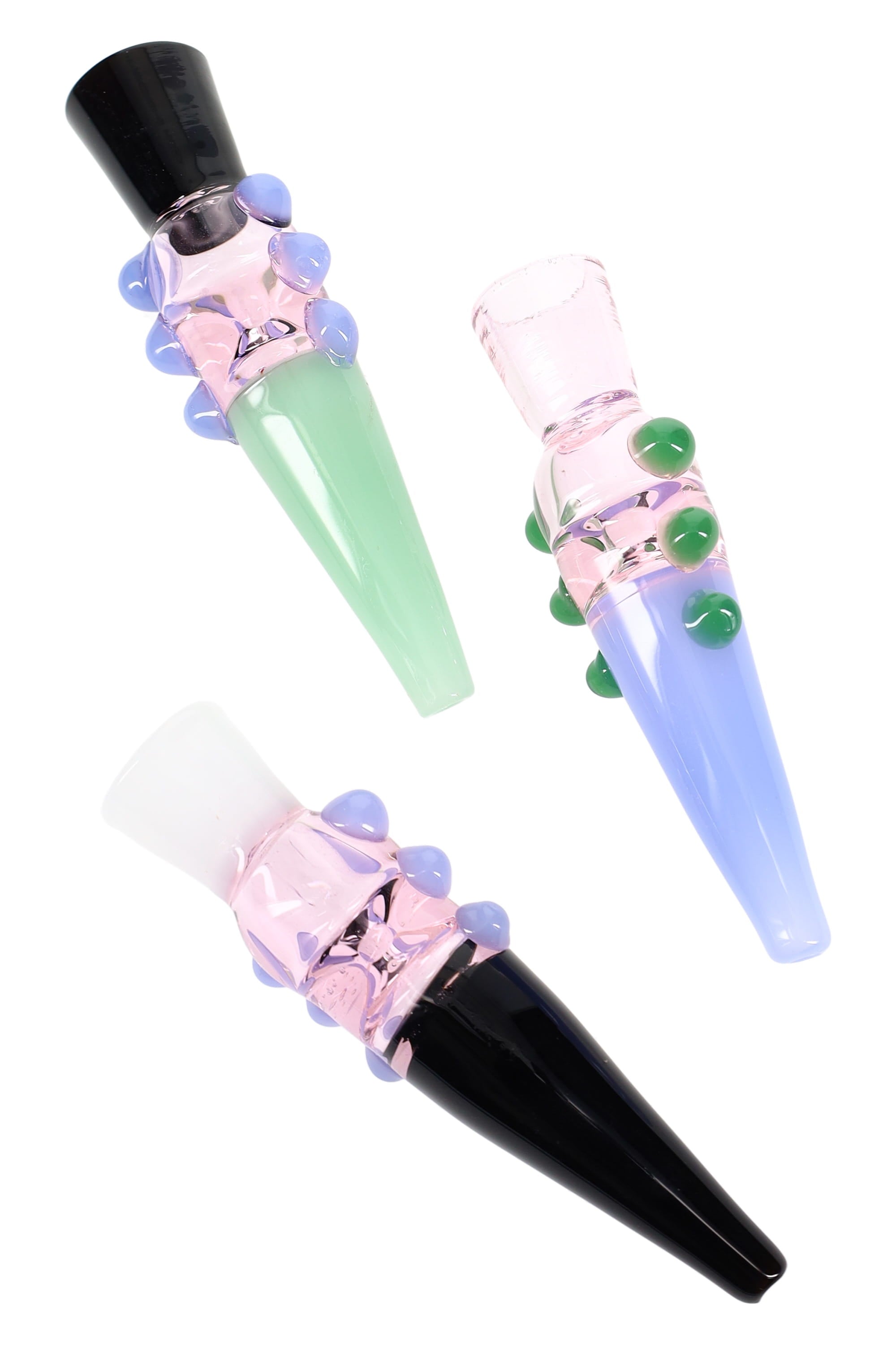 Neon Swirl Glass Chillum “Glow Grazer” – 4″ – Assorted Colors
