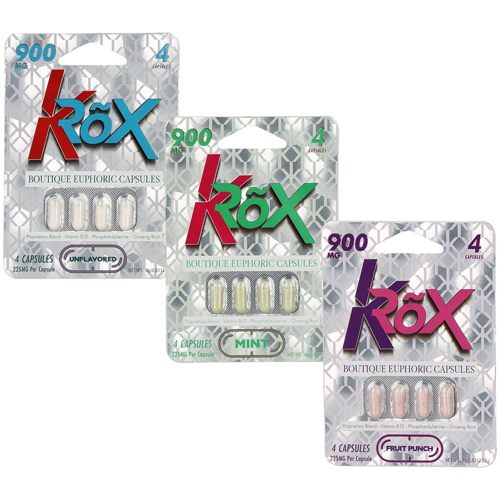 KRox Boutique Euphoric Capsules | 900mg | 4pc | 10pk Display