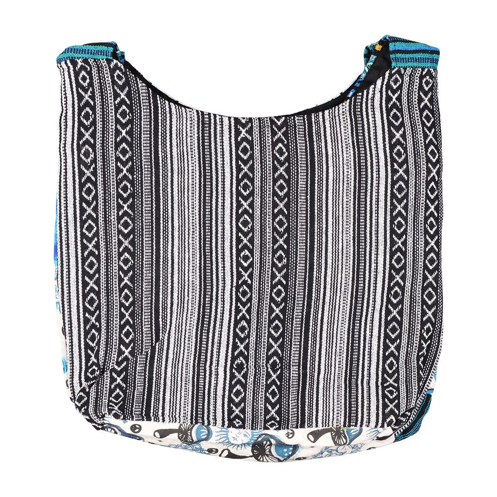 ThreadHeads Mushroom Sun Aztec Razor-Cut Patchwork Shoulder Sling Bag - 15"x15"