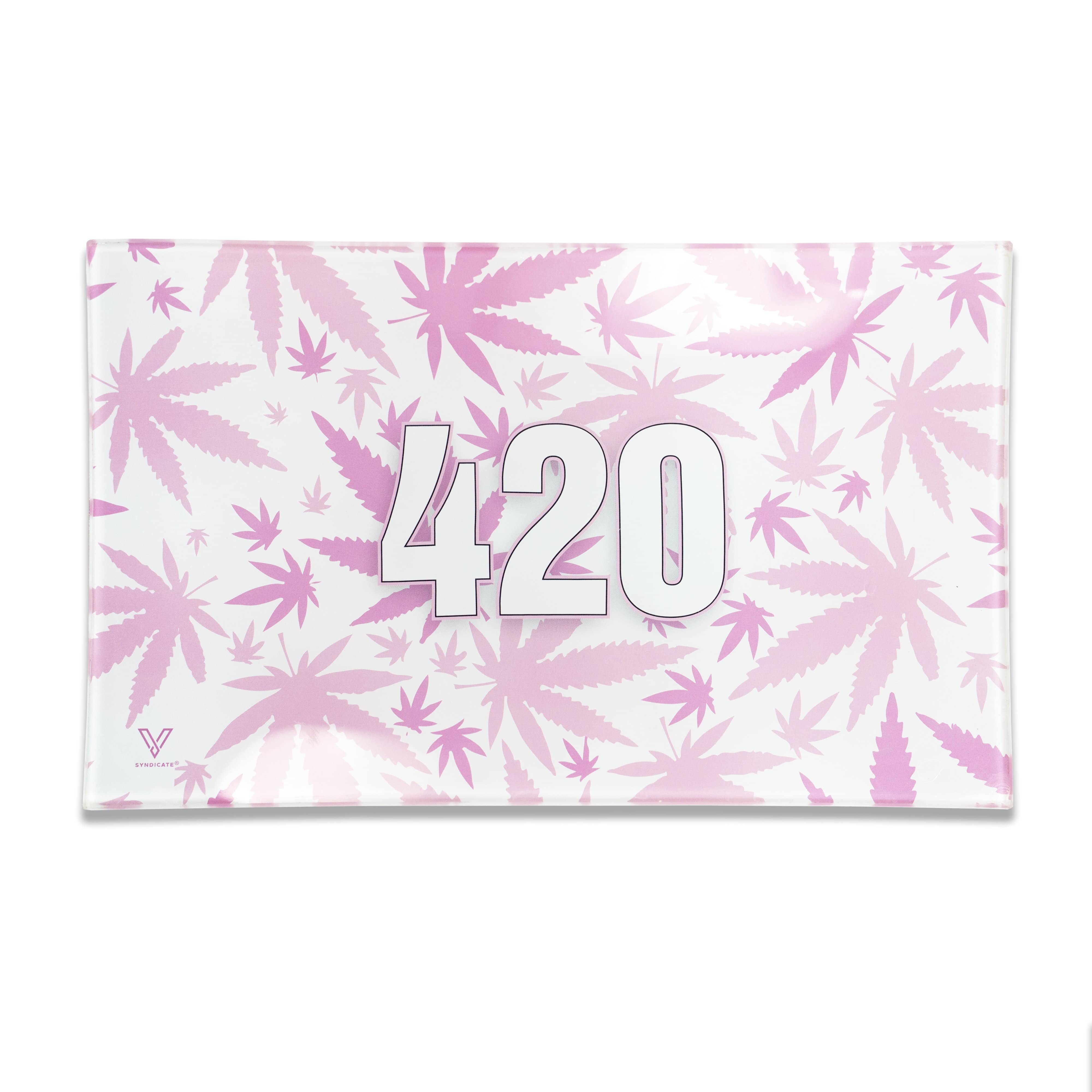 420 Pink Glass Rollin' Tray
