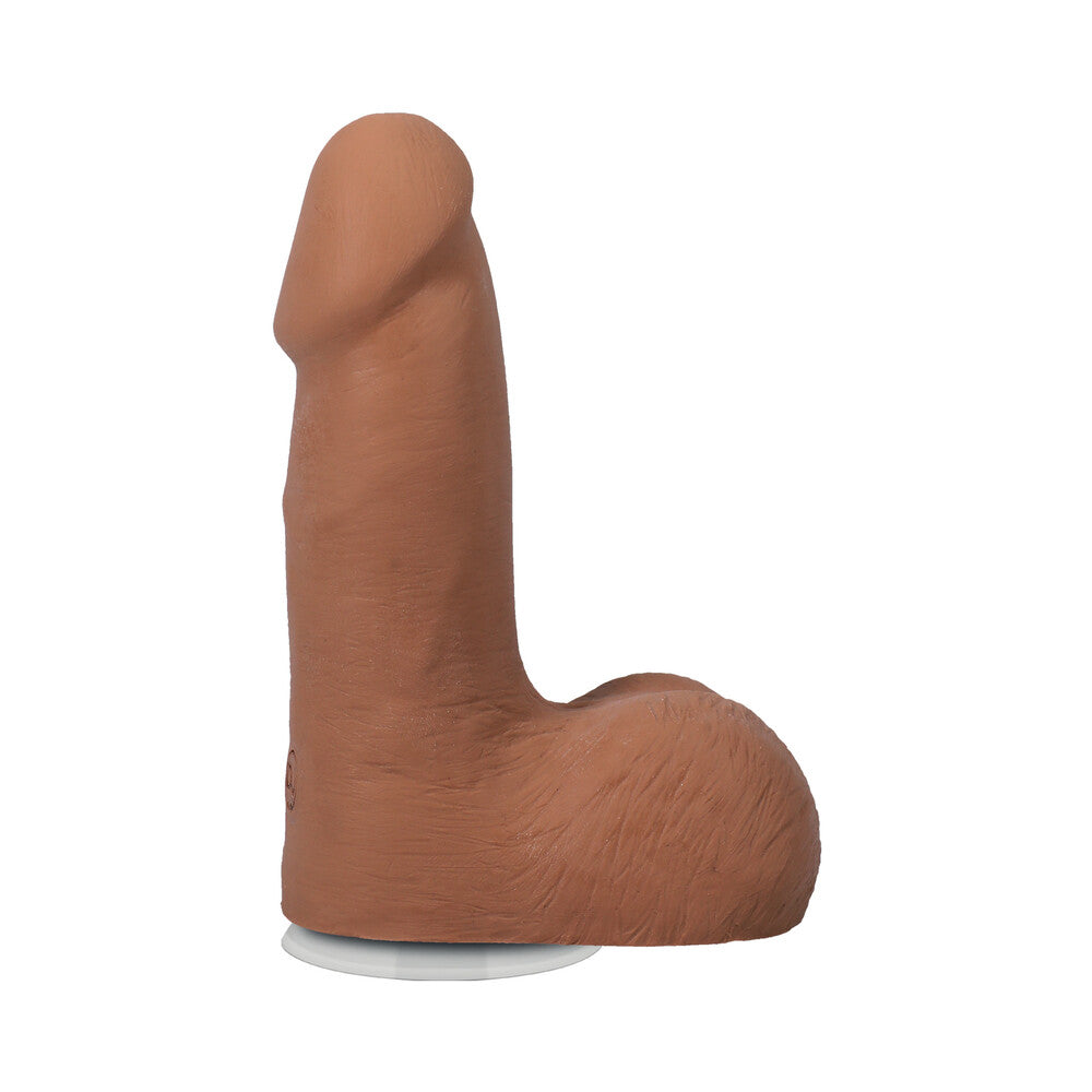 The Realistic Cock 5 in. ULTRASKYN Vac-U-Lock Dildo with Balls Caramel