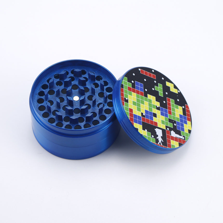 Tetris Design Zinc Alloy Metal Grinder 4 Piece