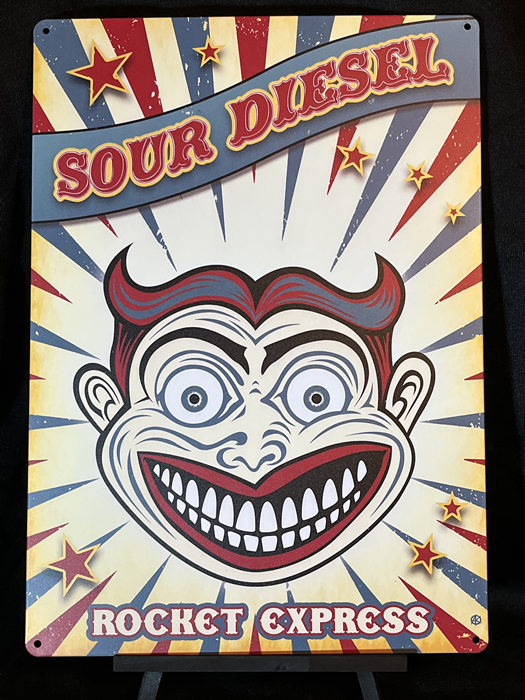 Sour Diesel Coney Head Strain Art 12"x18" Aluminum Sign