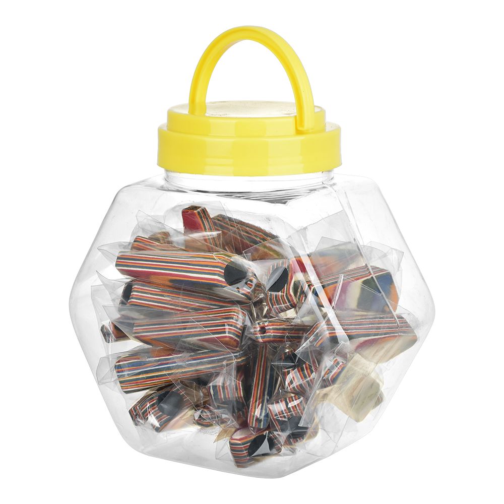 Rainbow Wooden Hand Pipe - 3" 25ct