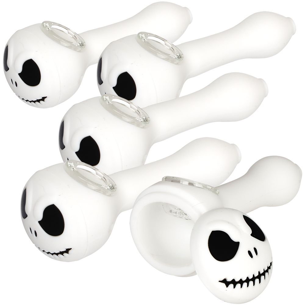 5CT BUNDLE - Jake Skeleton Silicone Hand Pipe - 4.5"