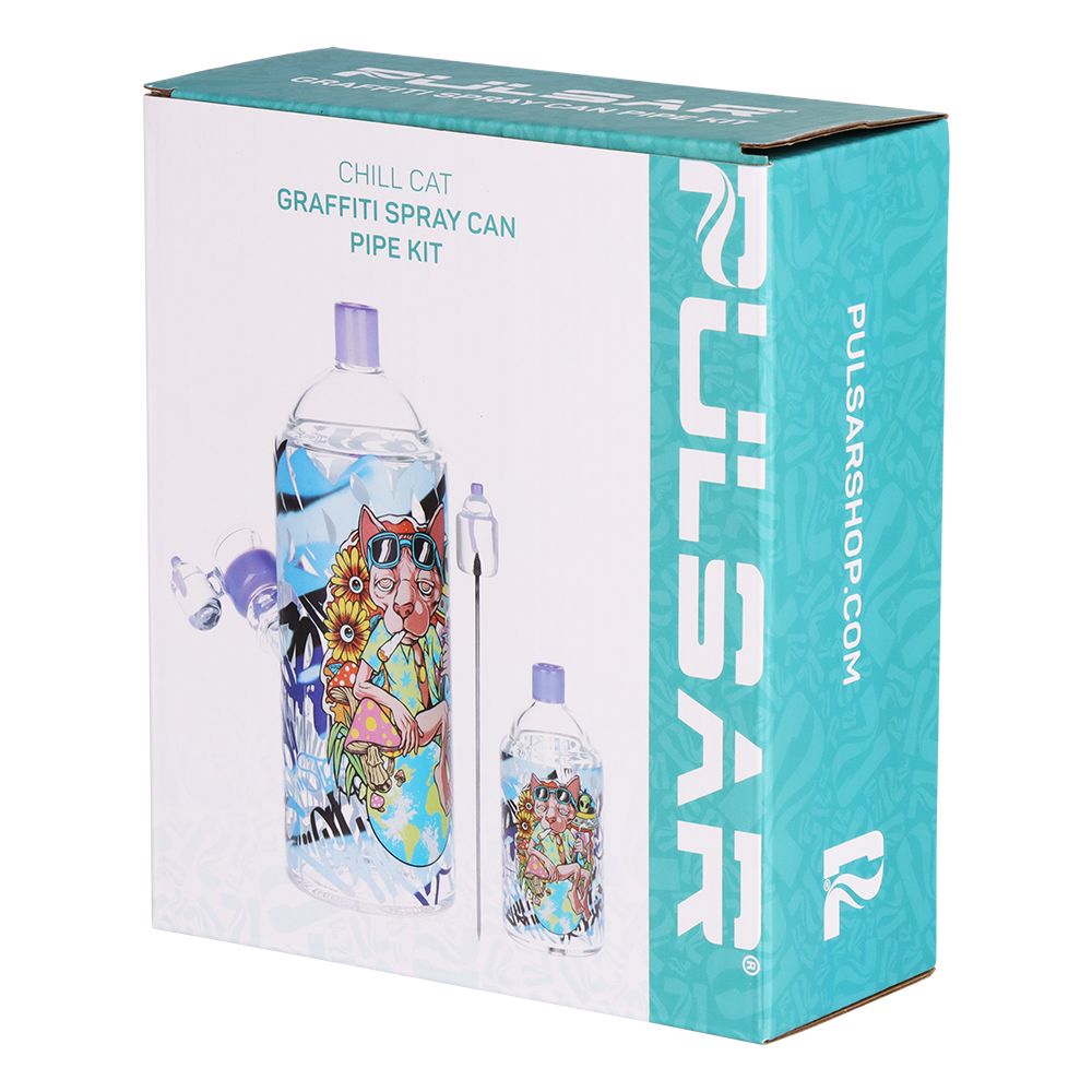 Pulsar Graffiti Series Spray Paint Glass Water Pipe Set / 7.5" / 14mm F