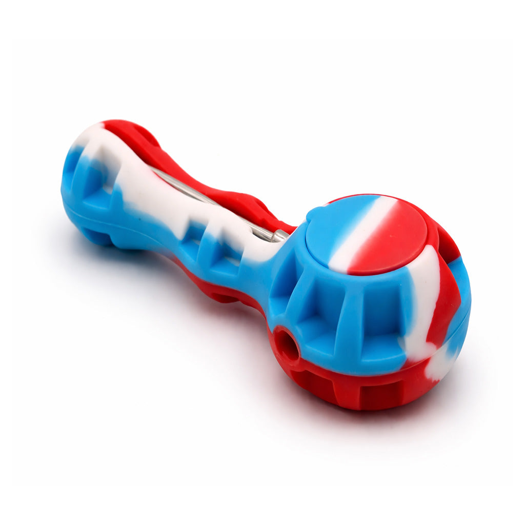 SILICONE SPOON PIPE WITH GLASS BOWL