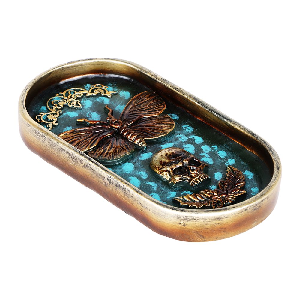 Death Moth Polyresin Incense Burner - 6.75"x3.6""