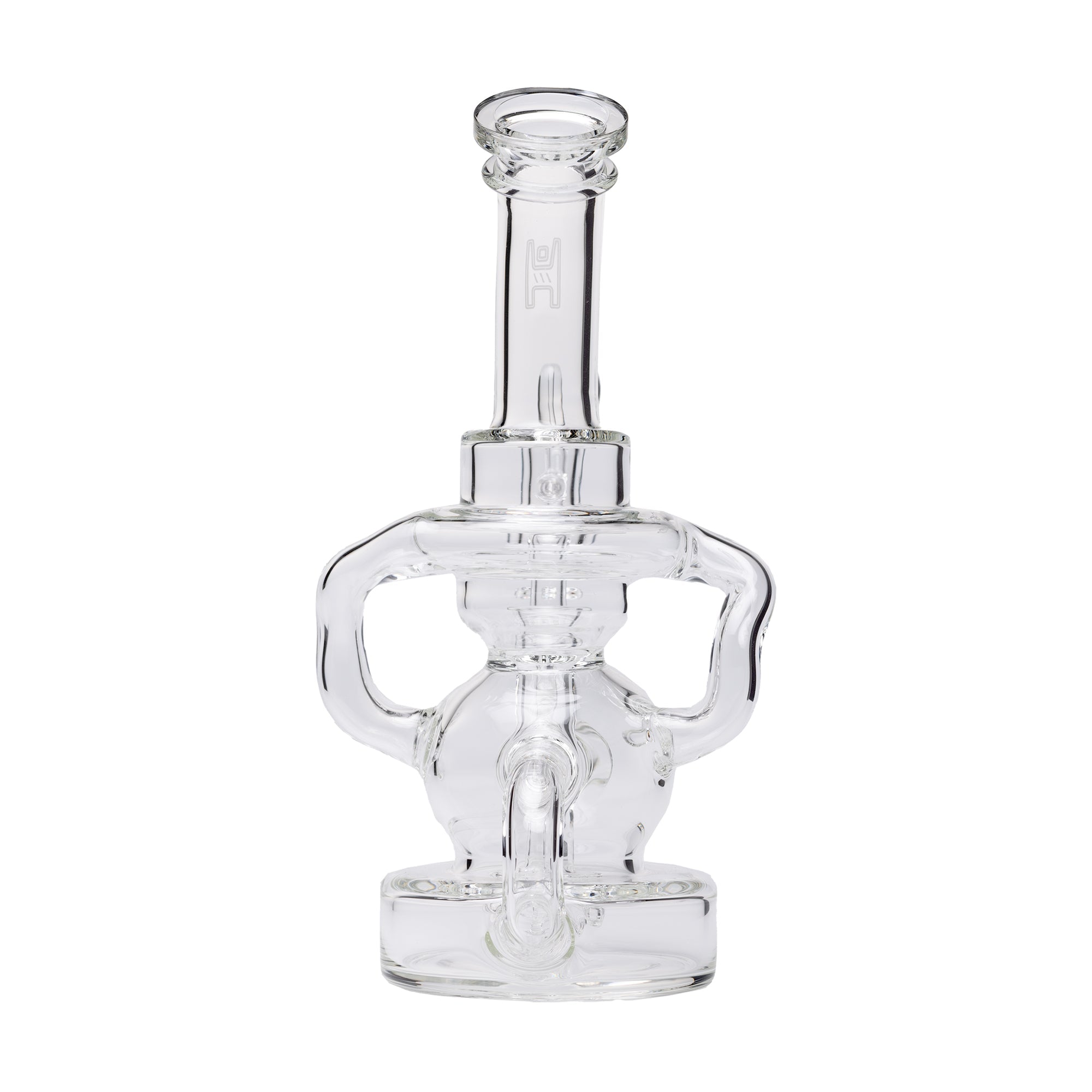 Human Grade Stubby Klein Glass Recycler Rig Water Pipe