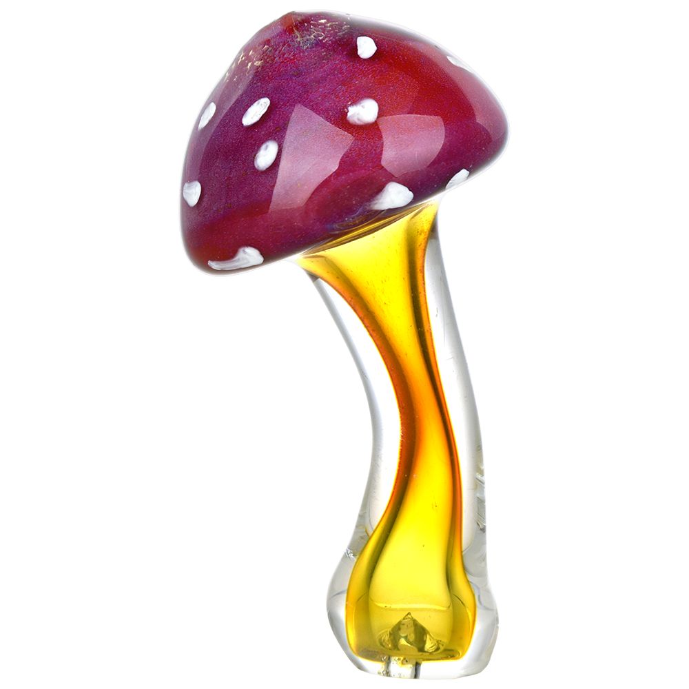 Amanita Mushroom Fumed Glass Hand Pipe - 4.75"