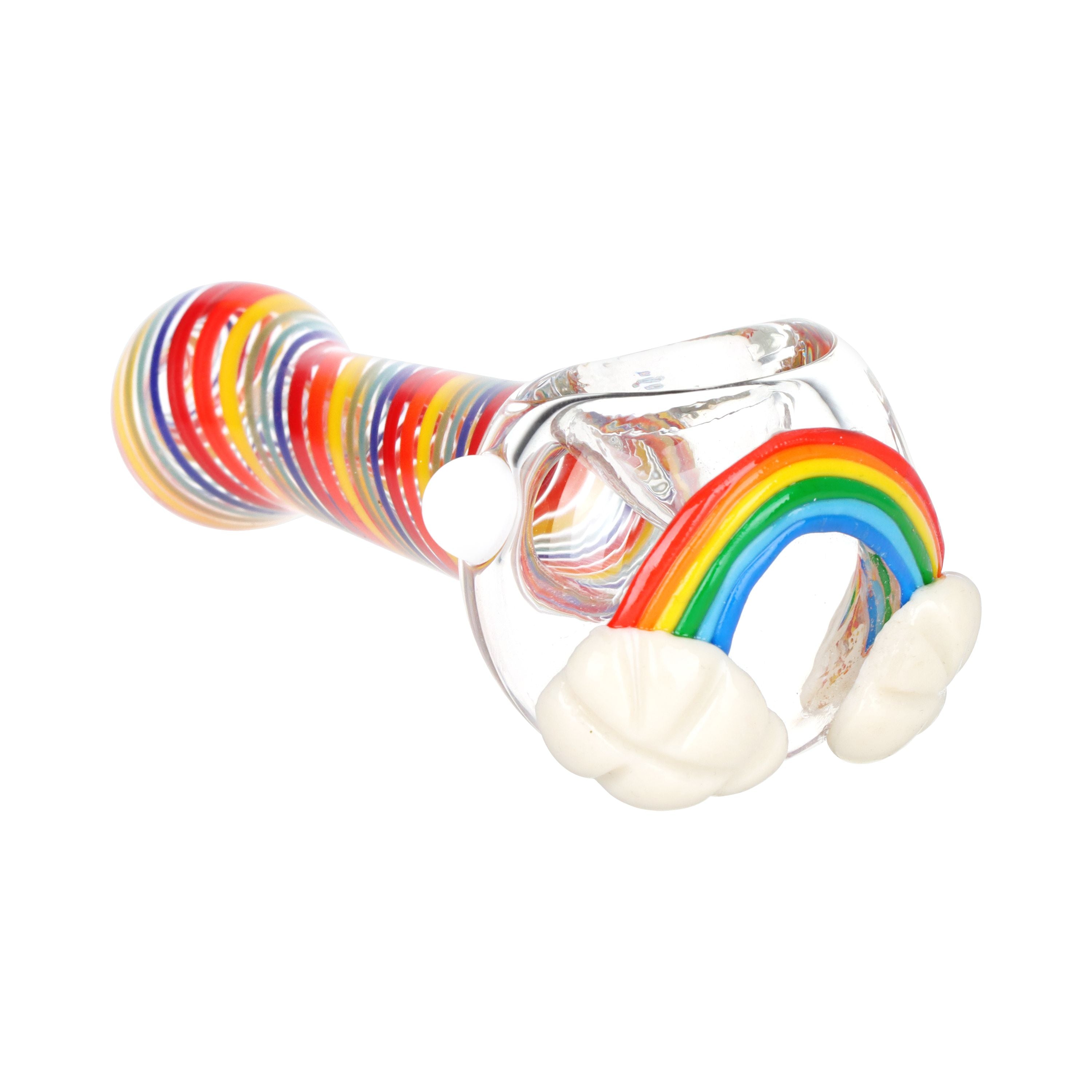 Rainbow Cloud Glass Spoon Pipe - 4.25"