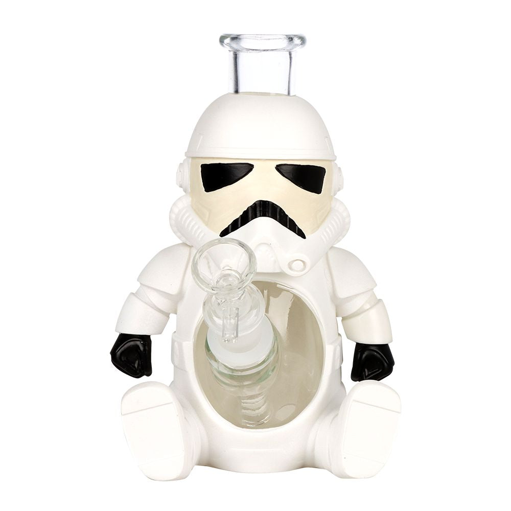 3CT BUNDLE - Smoke Trooper Glass & Vinyl Water Pipe - 7" / 14mm F