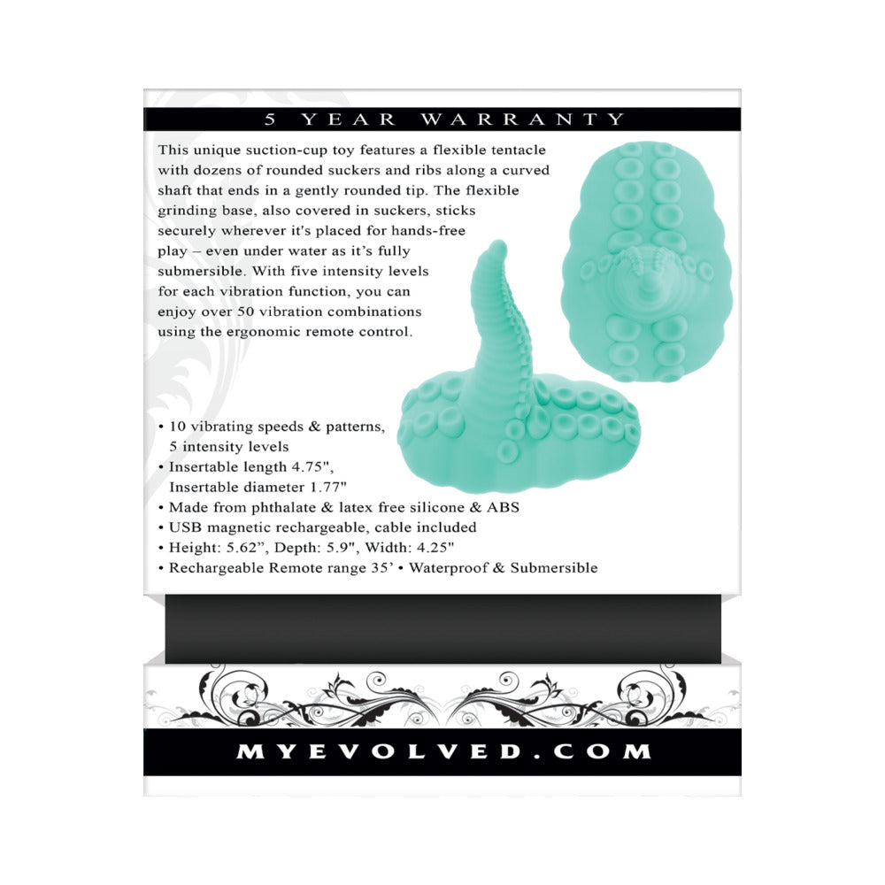 Evolved Tentacle Grinder Rechargeable Vibrating Grinding Silicone Teal