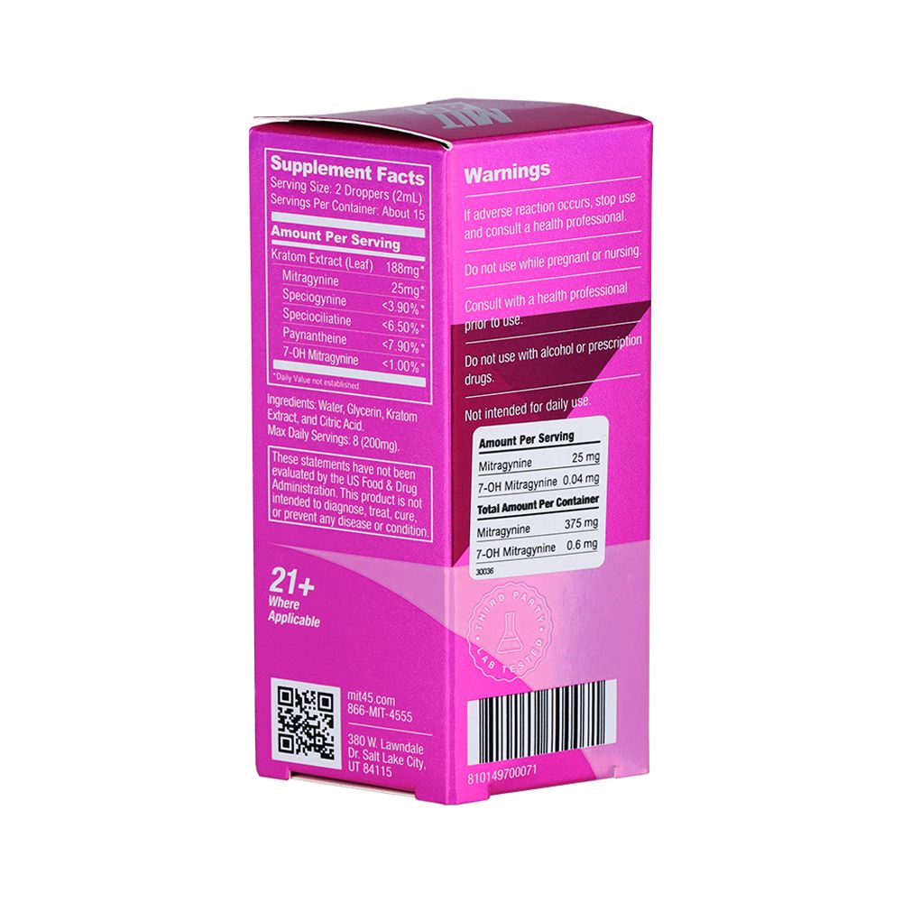 12CT DISPLAY - MIT45 Super K Extra Strong Kratom Shot - 375mg / 30ml