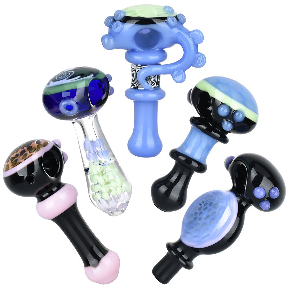 Heavy Layered Assortment Glass Spoon Pipes - 5" 10ct