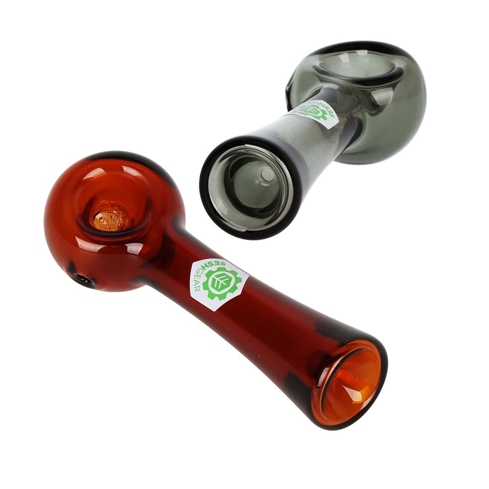 5CT BUNDLE - SeshGear Honeycomb Glass Spoon Pipe - 4.25" / Assorted Colors