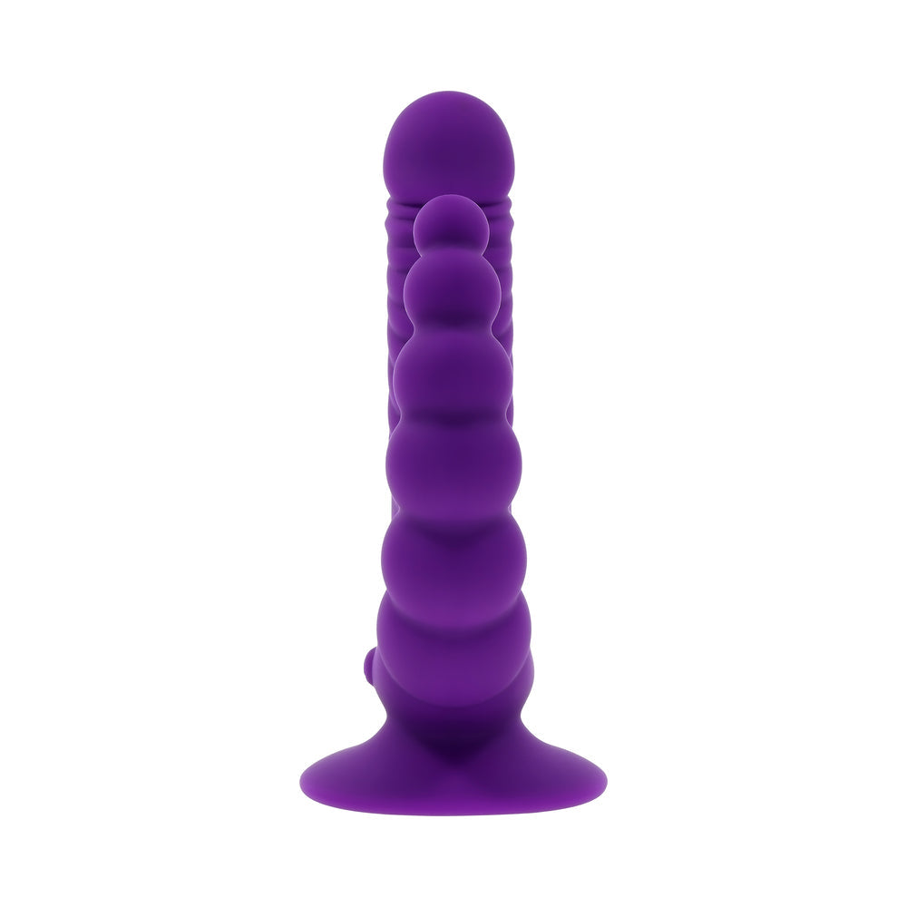 Evolved The Rider Rechargeable Double Vibrator Silicone Purple