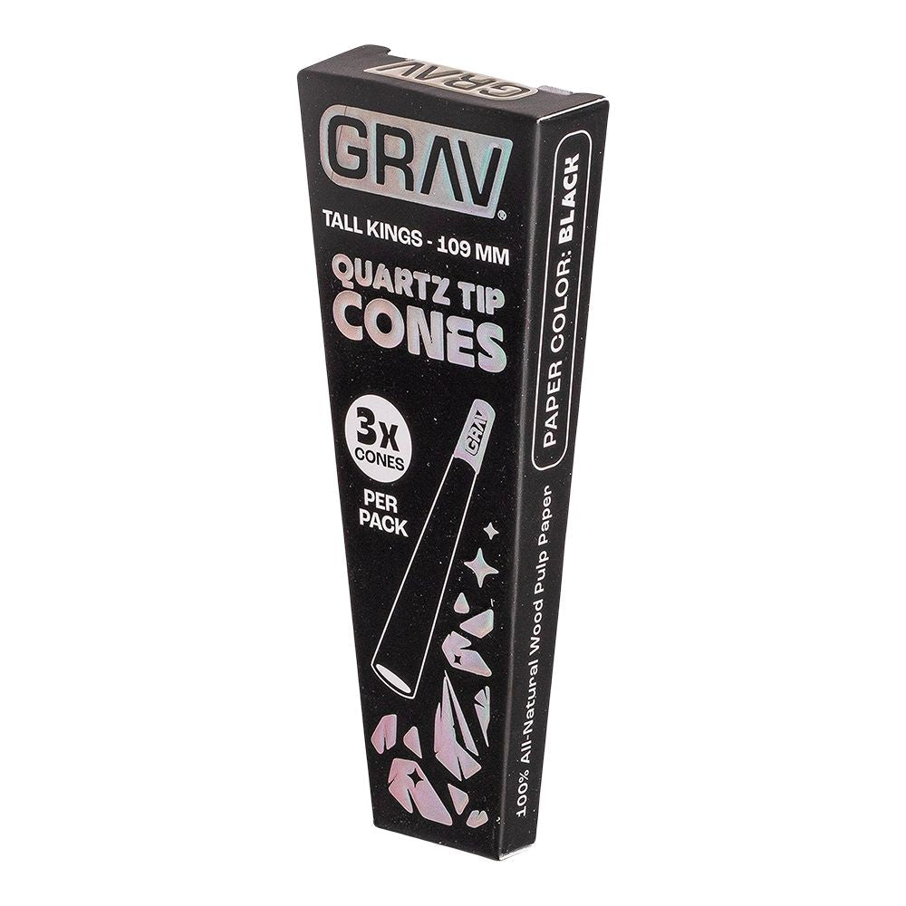 GRAV Quartz Tip Pre-Rolled Cones | Black | 16pk Display
