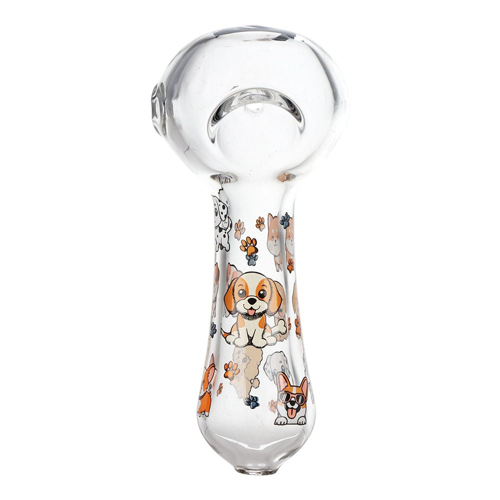 Pulsar Cute Doggies Glass Spoon Pipe - 4.5" 3ct