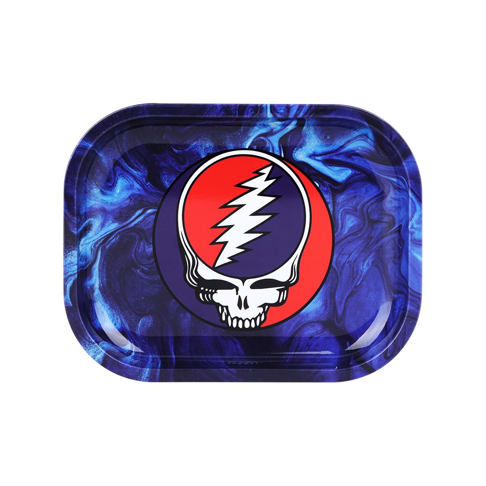 Grateful Dead x Pulsar Mini Metal Rolling Tray - Steal Your Face Swirls / 7"x5.5"