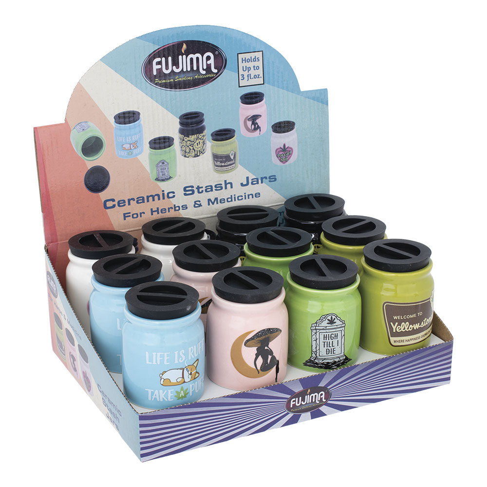 Fujima Cute'n'Punny Ceramic Stash Jar - 3fl oz / 12pcs