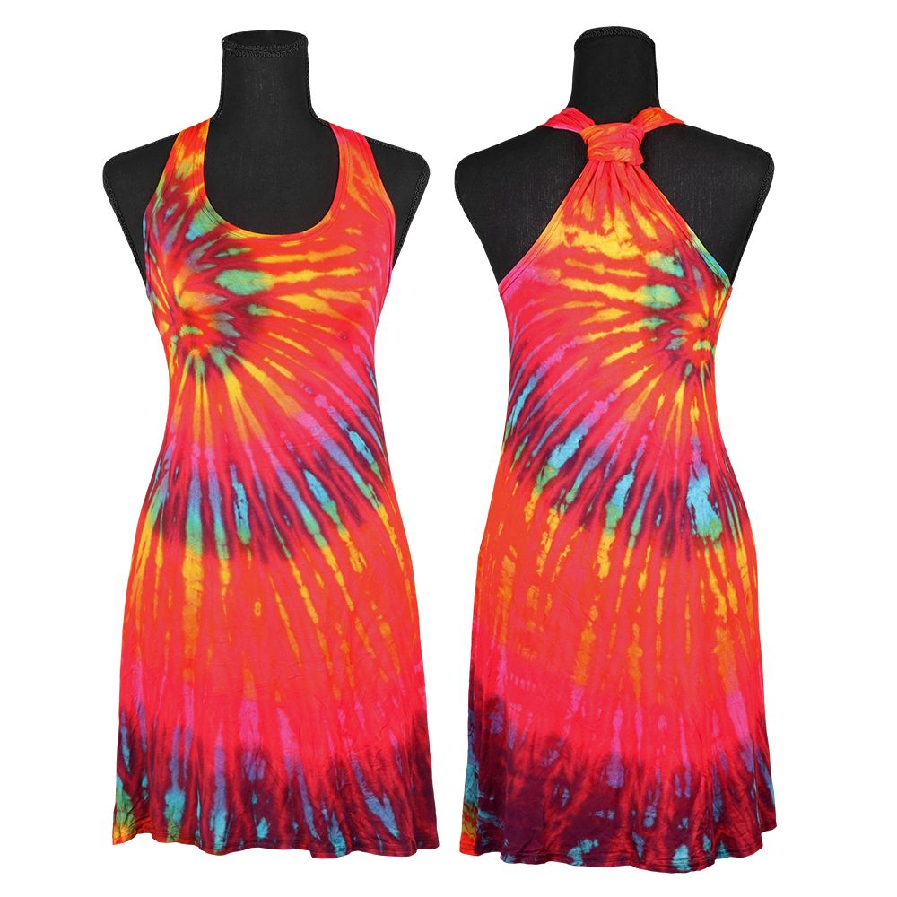 Tie Dye Tank Top Mini Dress - One Size / 25" / Colors Vary