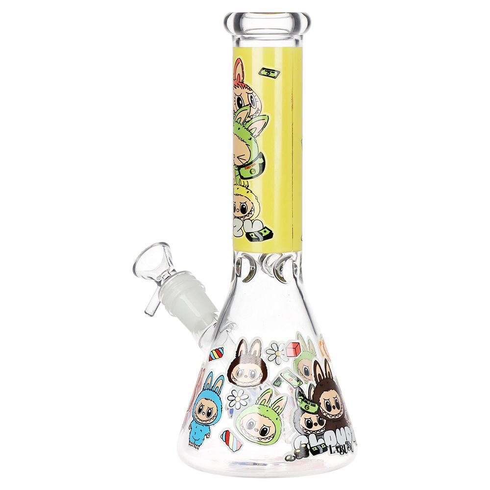 Labubu Beaker Glass Water Pipe Bong | 9.75" | 14mm F | Designs Vary