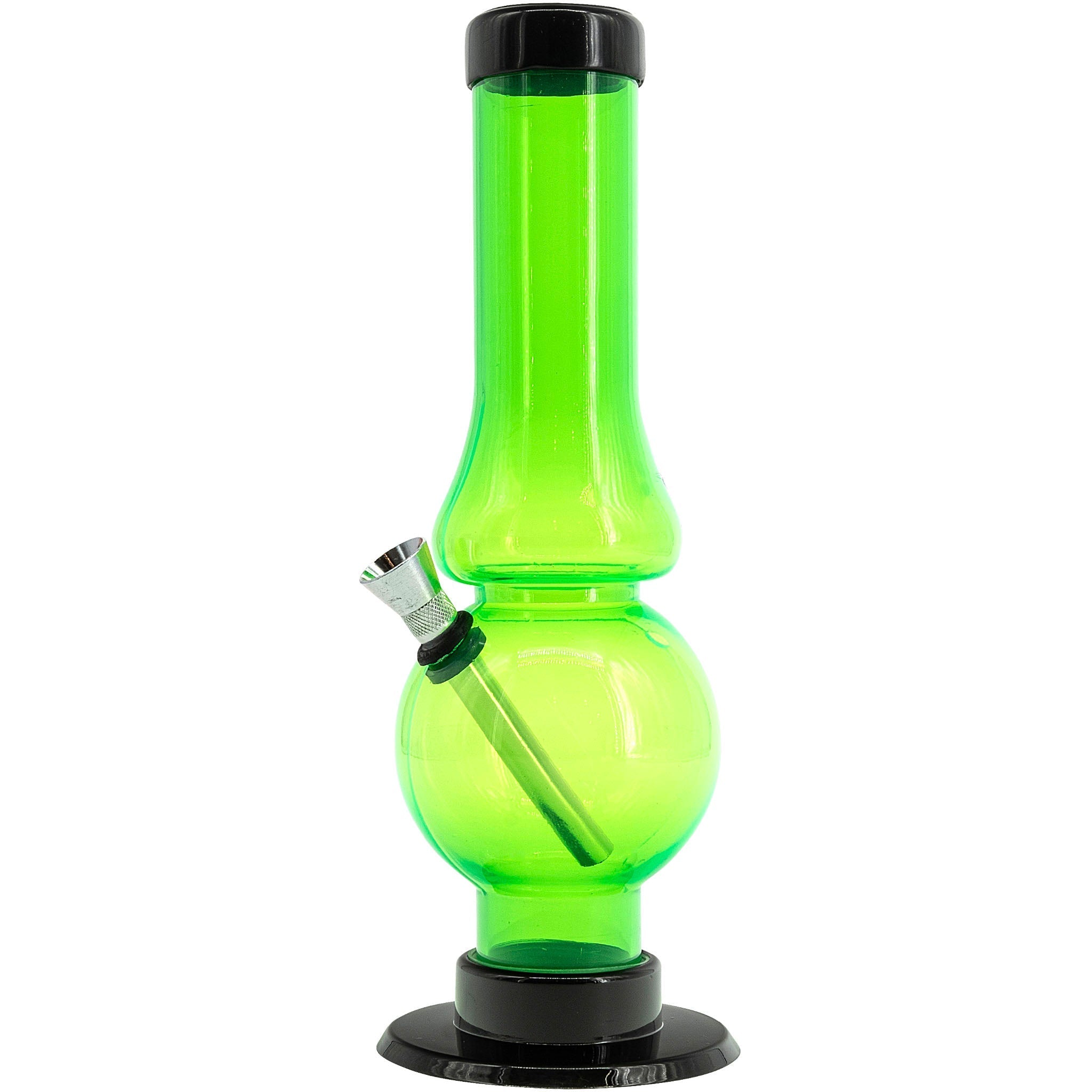 JM Enterprises  6-9" Acrylic Straight Tube Bubble Flare Bong - Multiple Colors