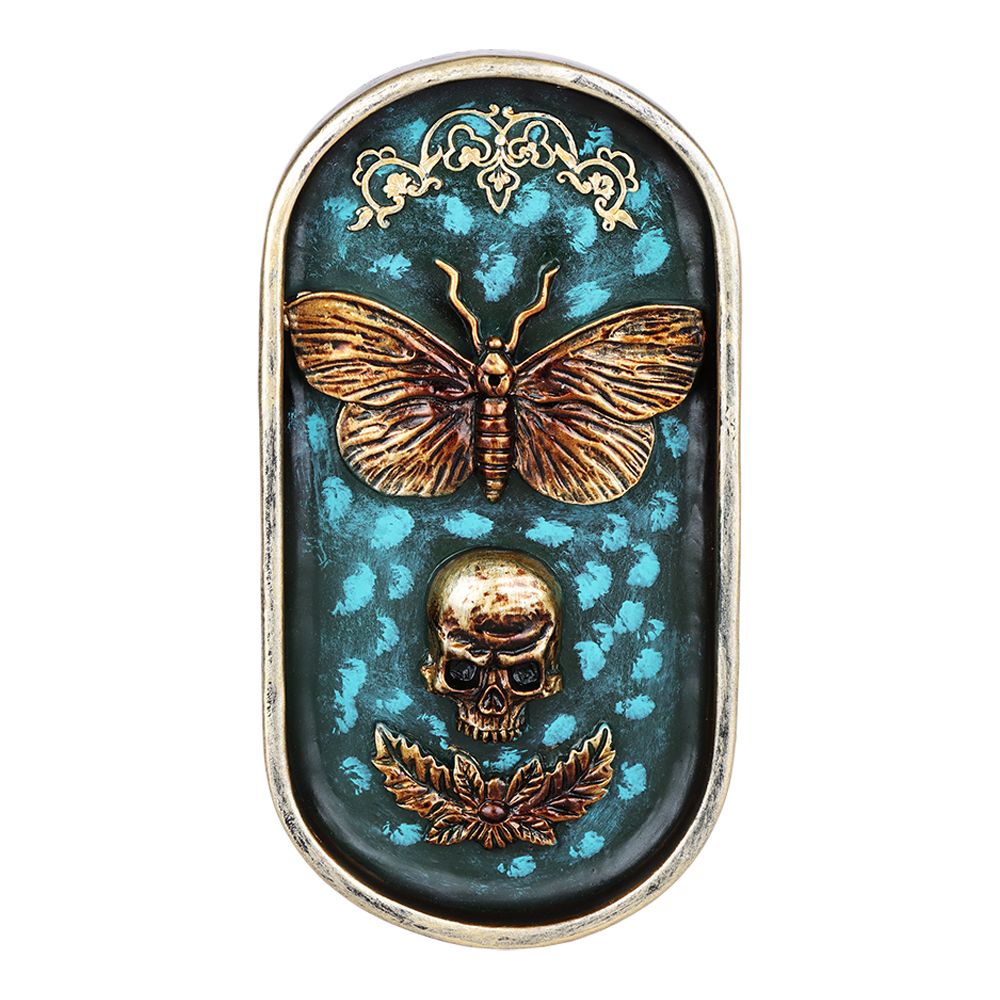 Death Moth Polyresin Incense Burner - 6.75"x3.6""