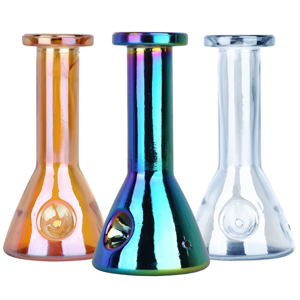 Electroplated Beaker Glass Hand Pipe - 5" / 5ct