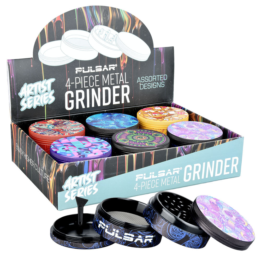 Pulsar Artist Series Grinder with Side Art- 4pc /2.5"/6pcs