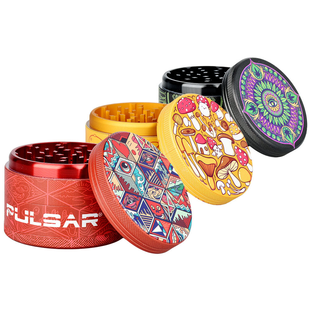 Pulsar Artist Series Grinder with Side Art- 4pc /2.5"/6pcs