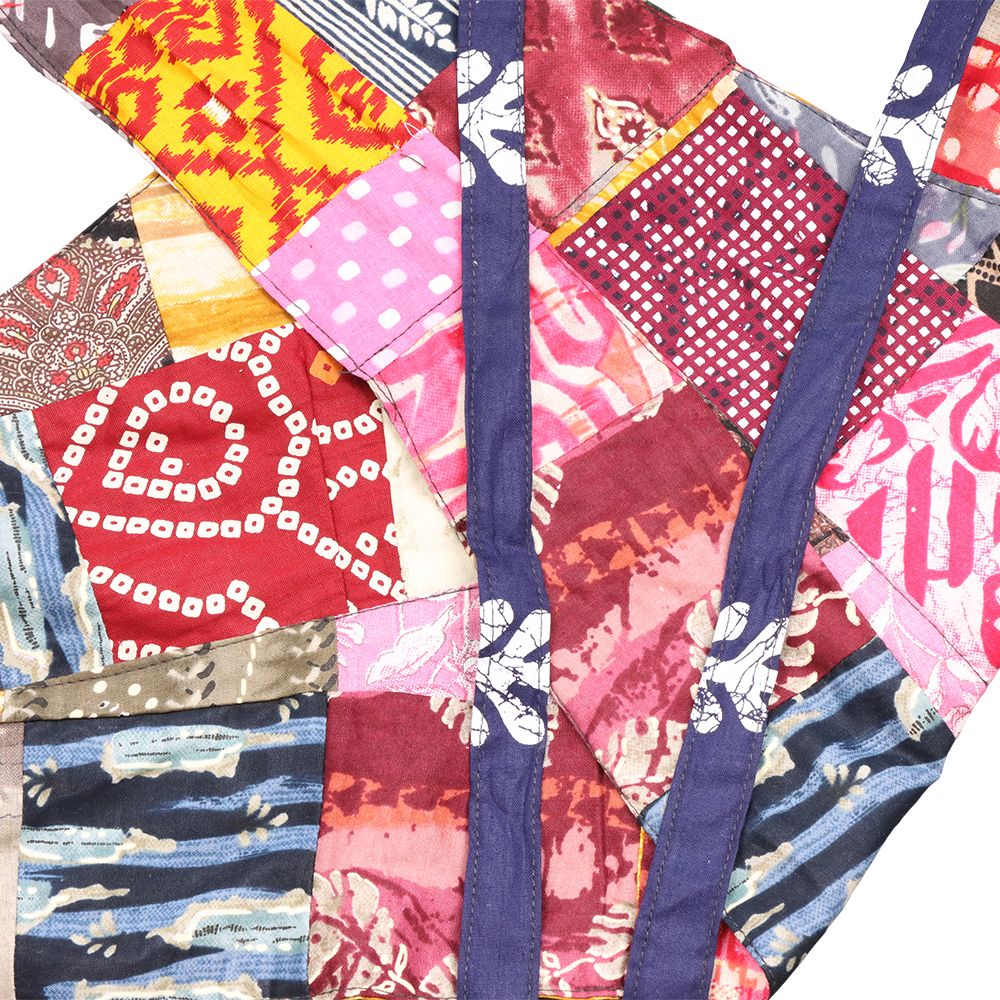 Patchwork Tie Halter Crop Top - One Size