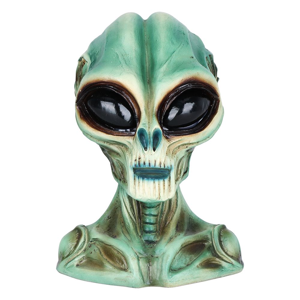 LED Alien Head Polyresin Statue - 8"