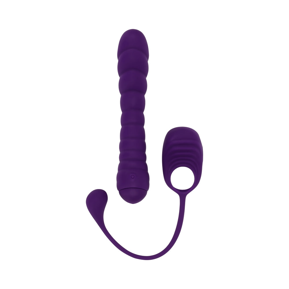 Playboy Twisted Playground Rechargeable Triple Stimulator Vibe Silicone Purple Acai