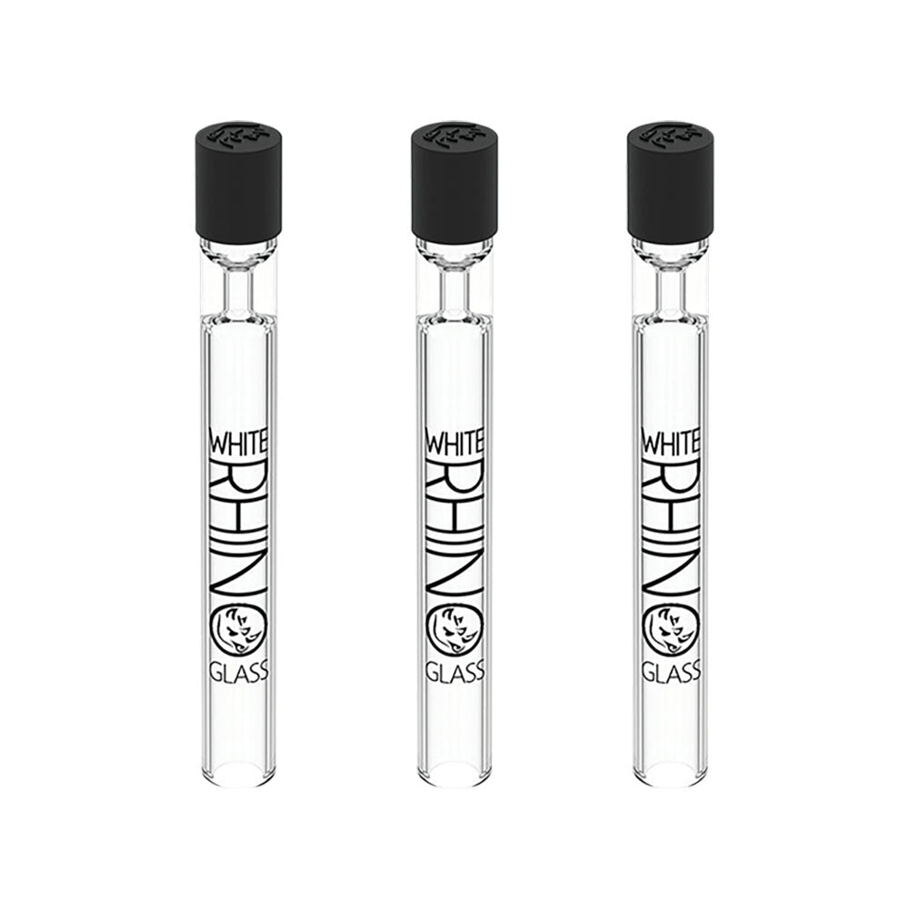 White Rhino Chillum Pipe w/ Silicone Cap | 4.25" | 25pc Display