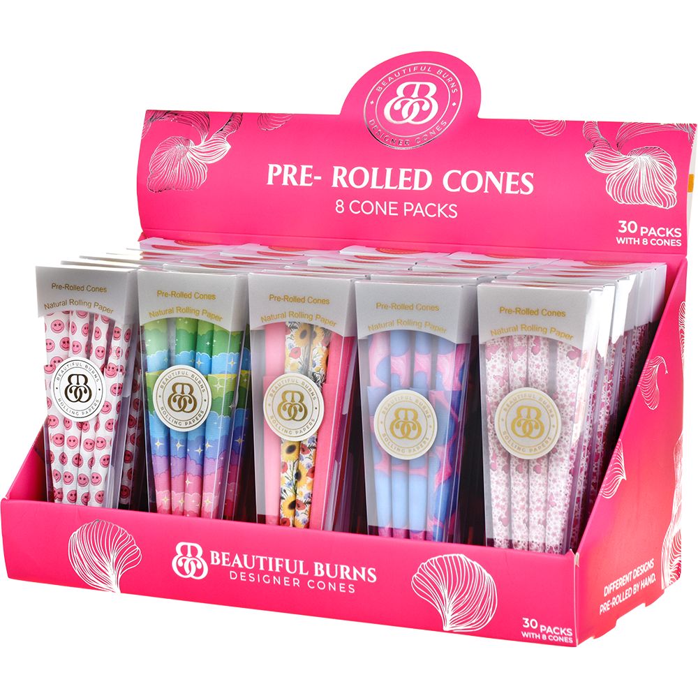 Beautiful Burns Designer Pre-Rolled Cones | Various Styles | 8pc