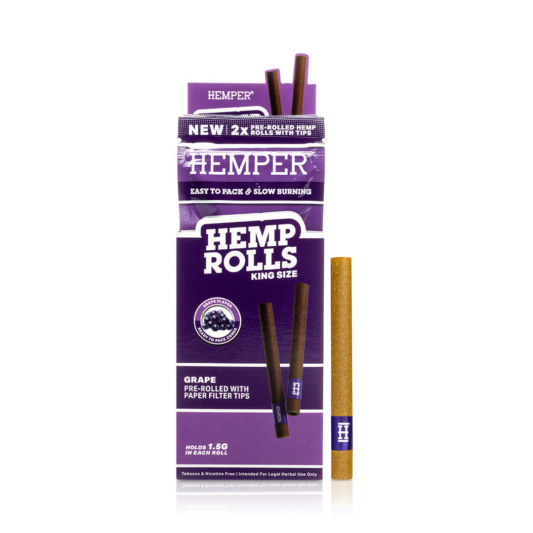 Pre-Rolled King Size  Paper Tip Hemp Rolls | 2PK