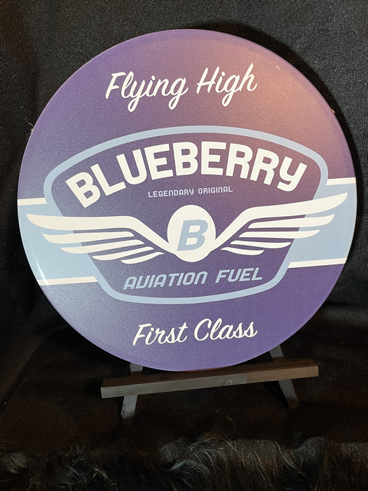 Blueberry Flight Strain Art 12" x 12" Round Aluminum Sign