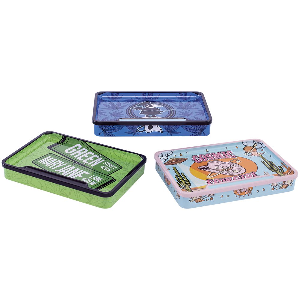 Fujima Rolling Tray Stash Box - Assortment / 8"x5.75" 6ct