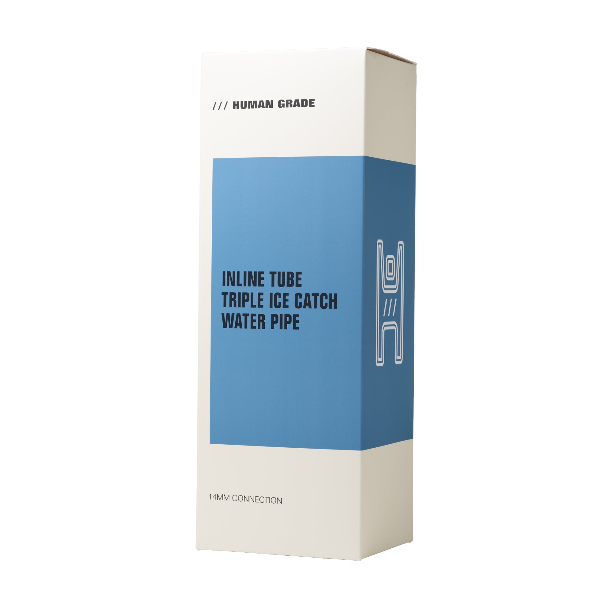 Human Grade Inline Tube Triple Ice Catch Glass Water Pipe