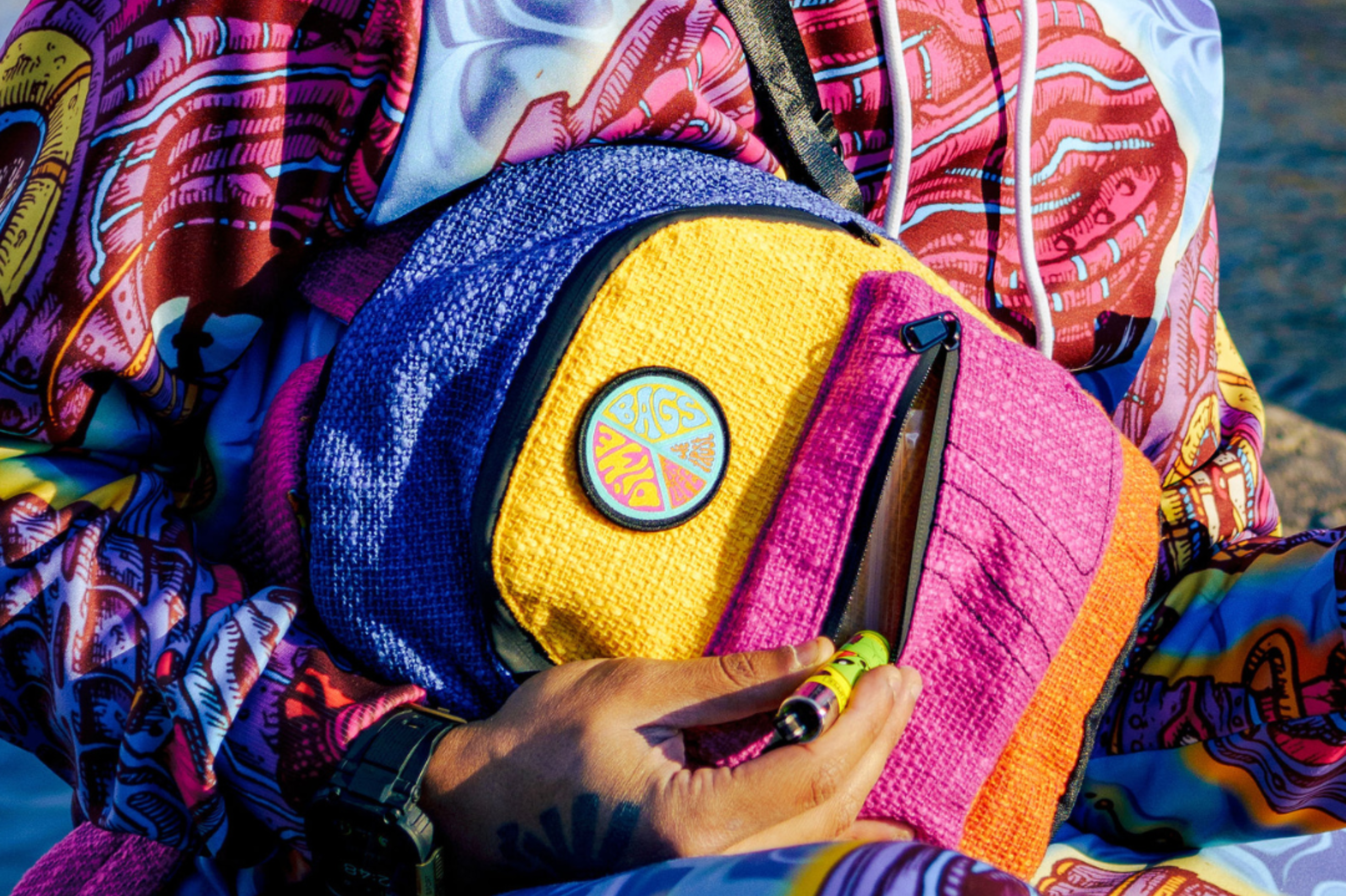 Hyperpop Reversible Mini Backpack + Bucket Hat Set - Grassroots Collab