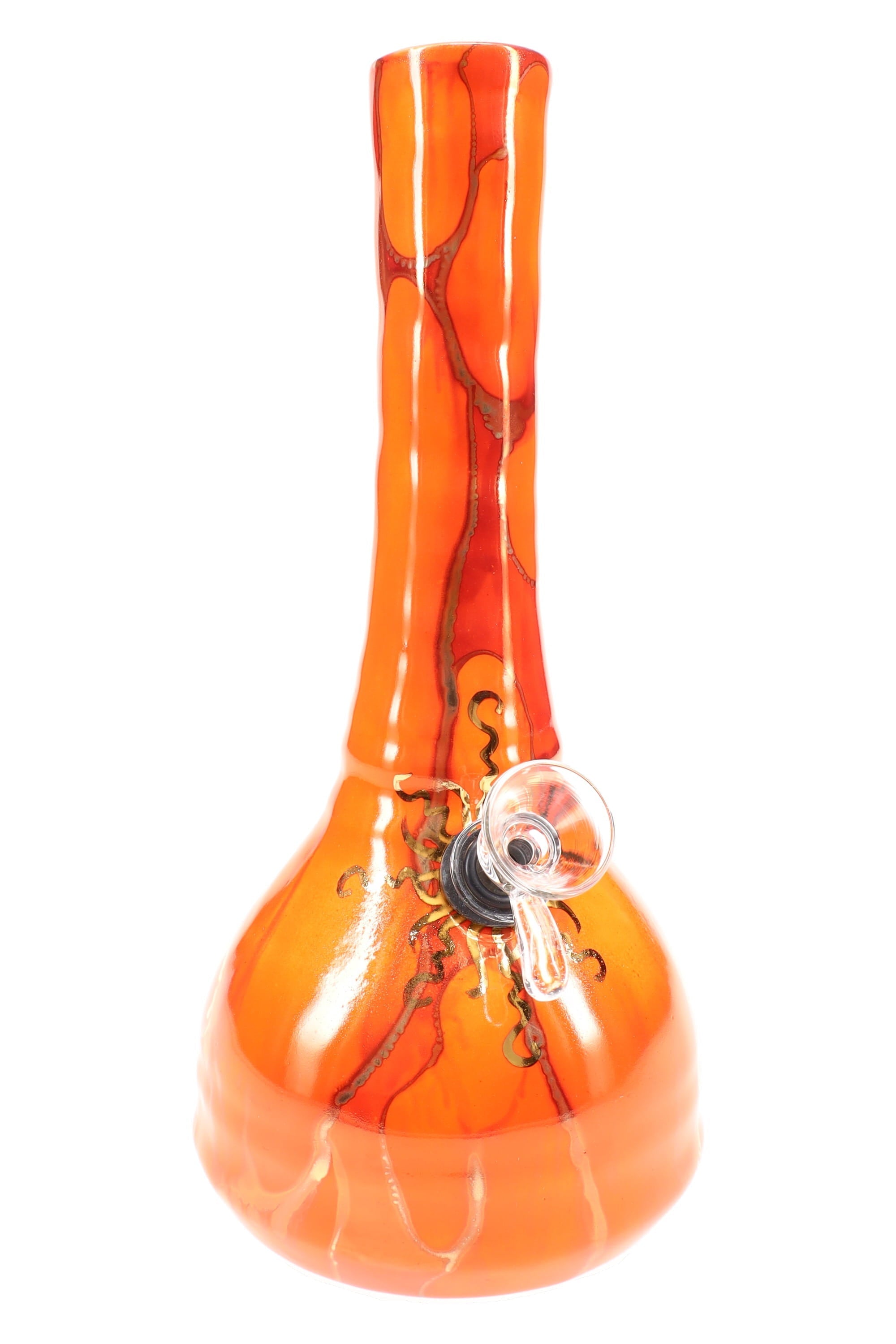 Ancient Creations 9″ Gold Sunburst Ceramic Beaker Bong