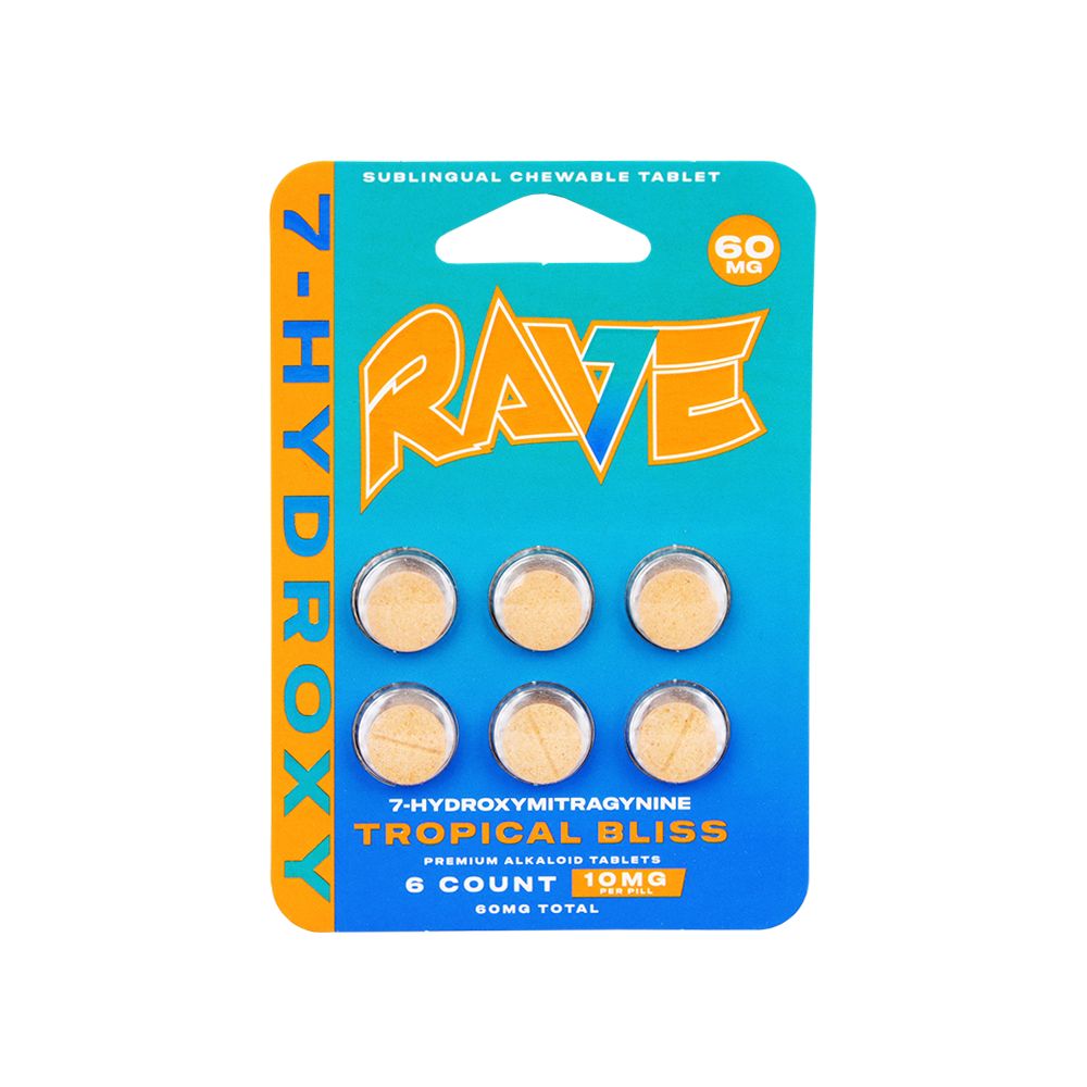 Rave 7-Hydroxymitragynine Tablets - 60mg / 6pc / Tropical Bliss