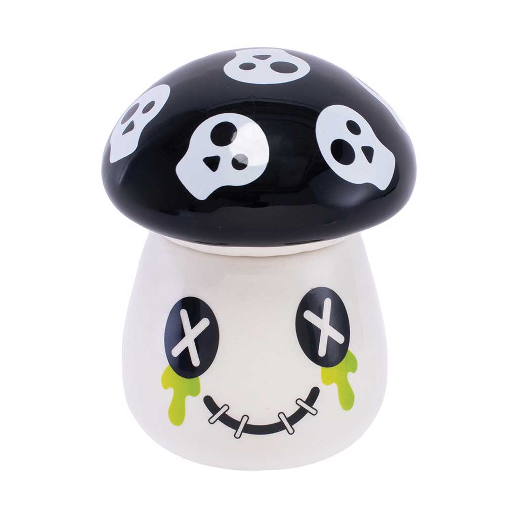 MUSHROOM SKULL STASH JAR