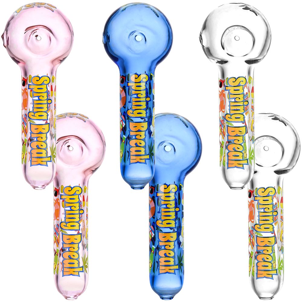 Spring Break 2024 Glass Spoon Pipe -  5"/ 6ct