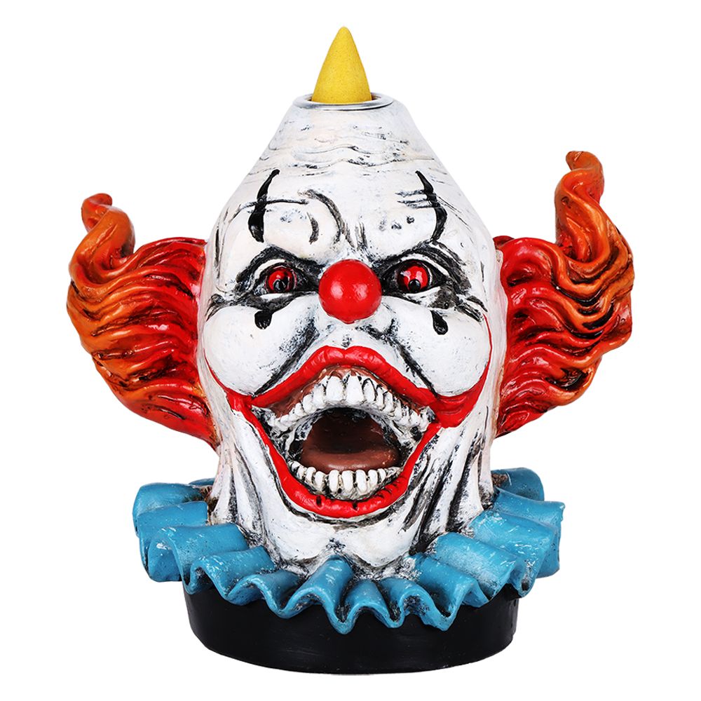 Scary Clown Polyresin Backflow Incense Burner - 5"
