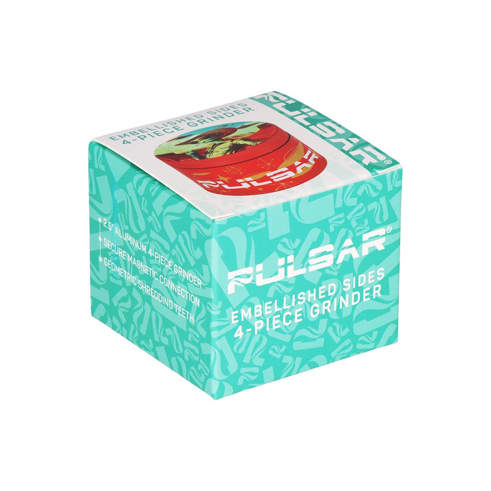 6CT DISPLAY - Pulsar Design Series Aluminum Grinder V2 - 4pc / 2.5" / Assorted Designs