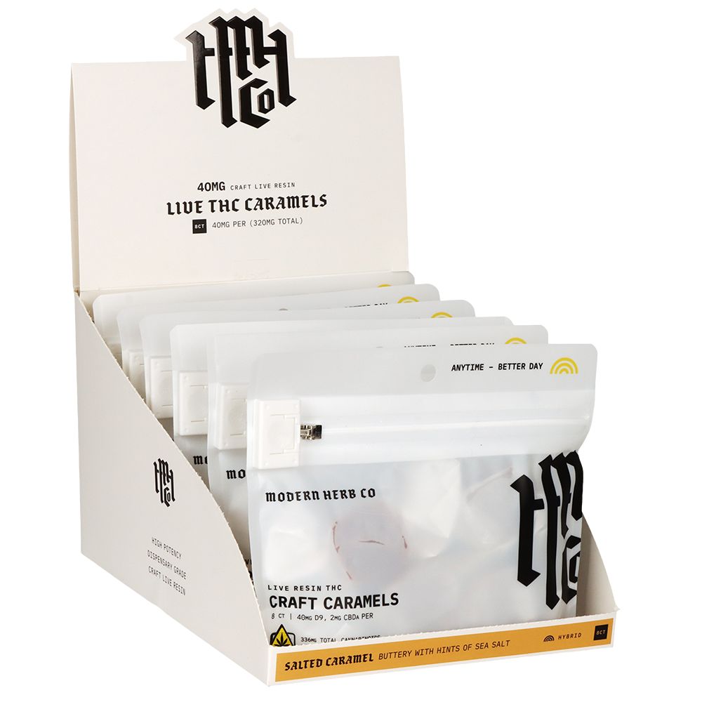 Modern Herb Co THC Caramels | Salted Caramel | 320mg | 8pc | 6pk Display